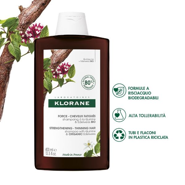 KLORANE SHAMPOO CHININA-STELLA ALPINA BIO 400 ML - Antica Farmacia Ferrari