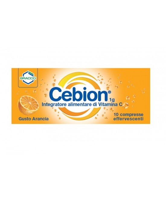 CEBION EFFERVESCENTI VITAMINA C ARANCIA 10 COMPRESSE - Antica Farmacia Ferrari