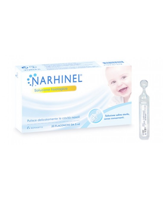 SOLUZIONE FISIOLOGICA PER ASPIRATORE NASALE NARHINEL 20 FIALE DA 5ML - Antica Farmacia Ferrari
