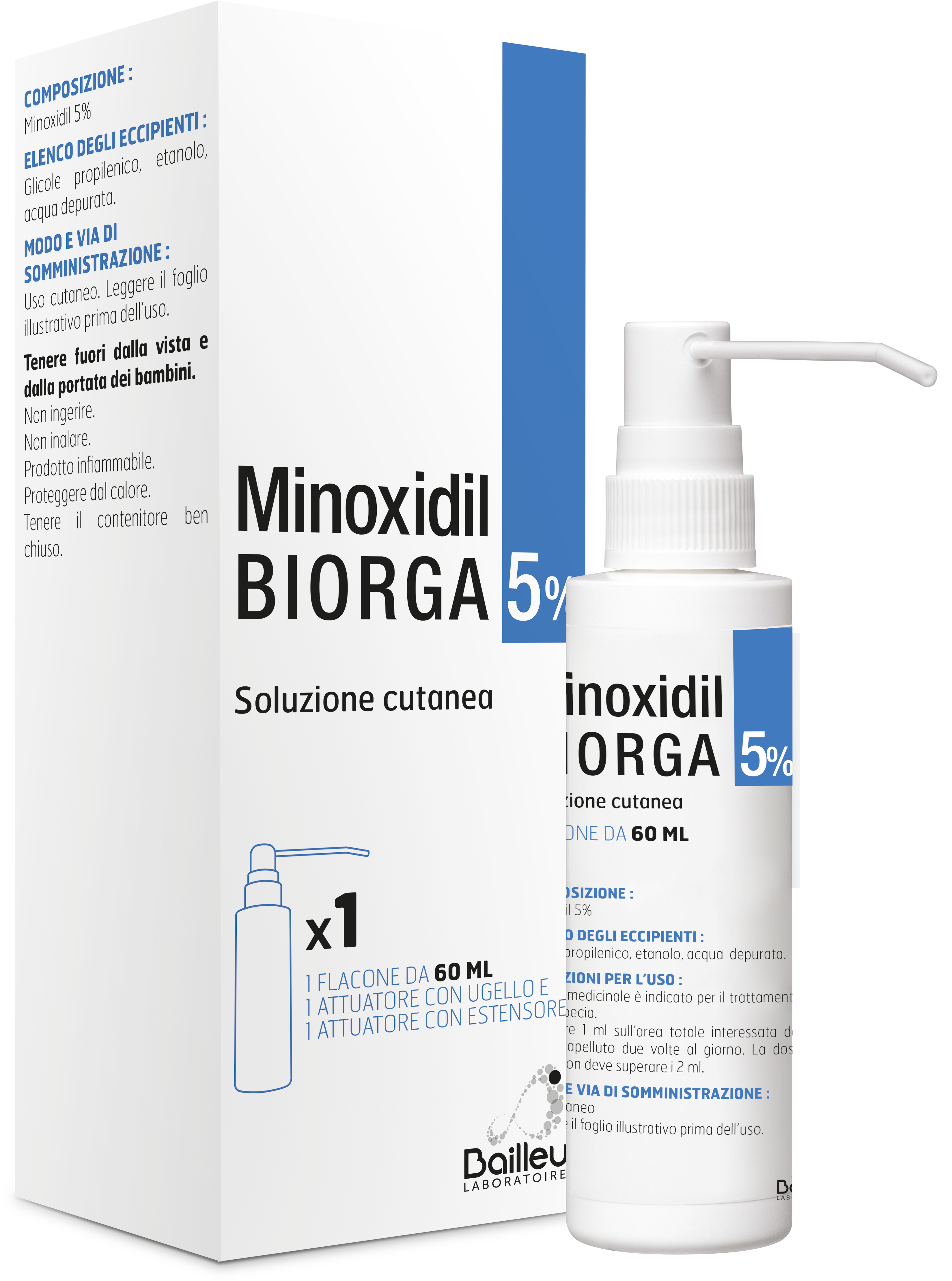 MINOXIDIL BIORGA*SOL CUT60ML5% - Antica Farmacia Ferrari