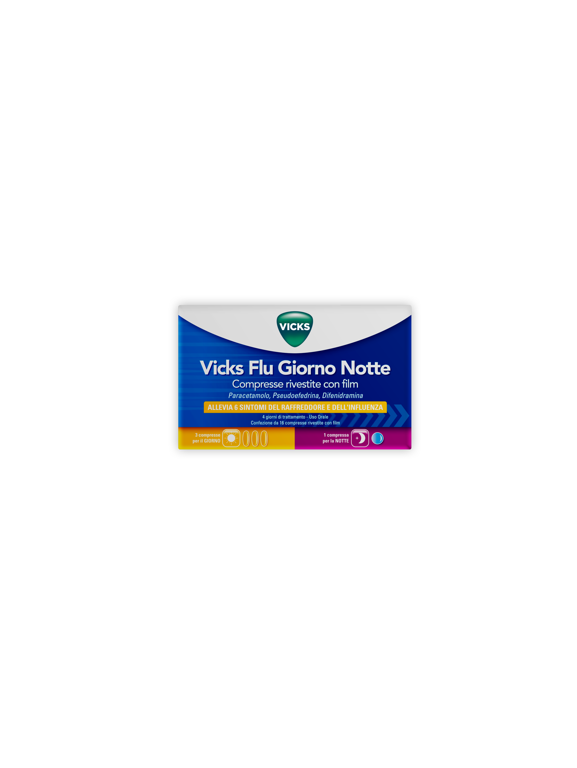 VICKS FLU GIORNO NOTTE*12+4CPR - Antica Farmacia Ferrari