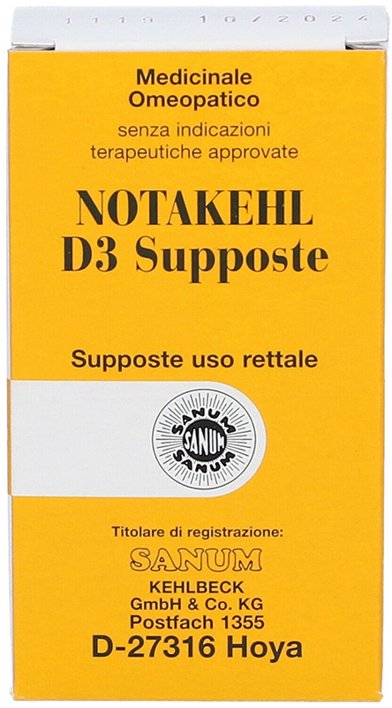 NOTAKEHL D3 10 SUPPOSTE 2G SANUM - Antica Farmacia Ferrari