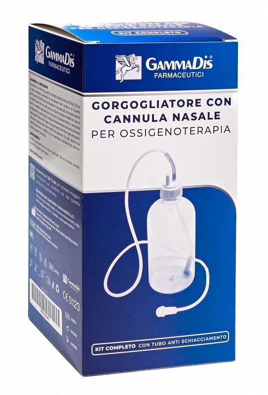 GORGOGLIATORE PER OSSIGENOTERAPIA CON OCCHIALE + CANNULA NASALE GAMMADIS - Antica Farmacia Ferrari