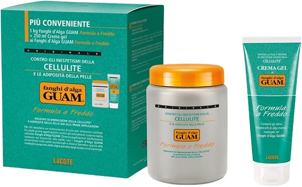 GUAM FANGHI D'ALGA CONFEZIONE CONVENIENZA FREDDA CON FANGHI D'ALGA GUAM 1 KG + CREMA GEL 250 ML FORMULA A FREDDO - Antica Farmacia Ferrari