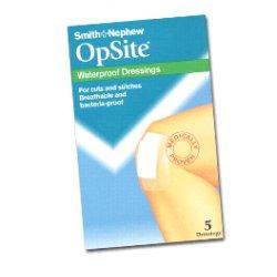 MEDICAZIONE POST OPERATORIA ADESIVA STERILE IN POLIURETANO SEMI PERMEABILE TRASPARENTE CON TAMPONE A BASSA ADERENZA OPSITE POST OP 6,5X5CM 5 PEZZI - Antica Farmacia Ferrari