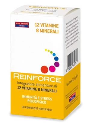 REINFORCE 12 VITAMINE + 8 MINERALI 30 COMPRESSE MASTICABILI - Antica Farmacia Ferrari