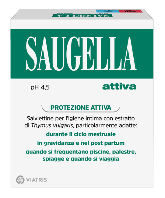 SAUGELLA ATTIVA SALVIETTINE DETERGENTI 10 BUSTINE - Antica Farmacia Ferrari