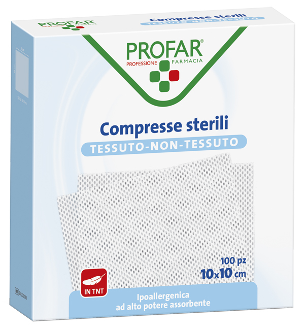 GARZA COMPRESSA TESSUTO NON TESSUTO 10X10 CM 100 PEZZI PROFAR - Antica Farmacia Ferrari
