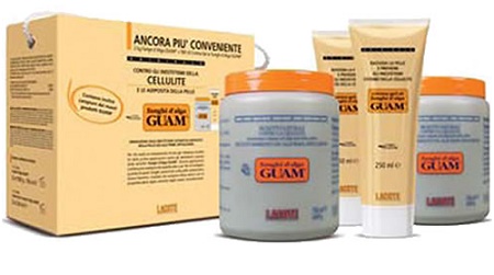 GUAM FANGHI D'ALGA DOPPIA CONVENIENZA CON FANGHI D'ALGA GUAM 2 X 1 KG + CREMA GEL 2 X 250 ML - Antica Farmacia Ferrari