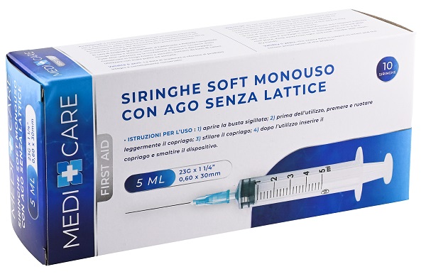 SIRINGA SOFT CAPACITA' 5ML AGO GAUGE 23 CONFEZIONE 10 PEZZI GAMMADIS - Antica Farmacia Ferrari