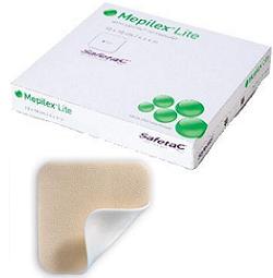 SCHIUMA DI POLIURETANO ASSORBENTE SOTTILE CON STRATO DI CONTATTO IN SILICONE MORBIDO MEPILEX LITE 15X15 5 PEZZI - Antica Farmacia Ferrari