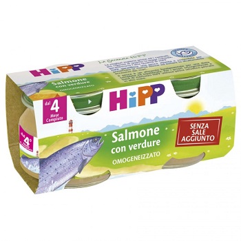 HIPP OMOGENEIZZATO SALMONE CON VERDURE 2X80 G - Antica Farmacia Ferrari