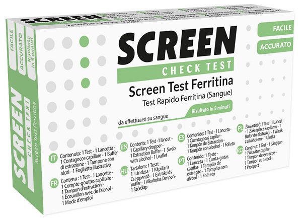 TEST RAPIDO PER L'INDIVIDUAZIONE DI FERRITINA NEL SANGUE PER L'ANEMIA DA CARENZA DI FERRO SCREEN CHECK TEST ANEMIA/FERRITINA - Antica Farmacia Ferrari