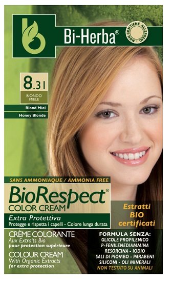 BI-HERBA KIT 8,31 BIONDO MIELE 1 EMULSIONE OSSIDANTE 60 ML + 1 COLORANTE 60 ML + 1 TRATTAMENTO DOPOCOLORE 15 ML - Antica Farmacia Ferrari