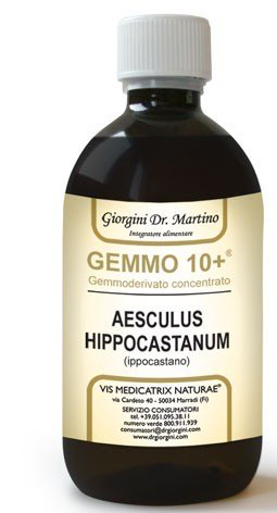 GEMOO 10+ GEMMODERIVATO CONCENTRATO IPPOCASTANO LIQUIDO ANALCOLICO AESCULUS HIPPOCASTANUM IPPOCASTANO 500 ML - Antica Farmacia Ferrari