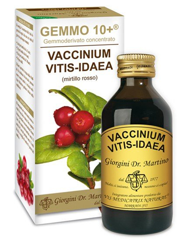 GEMMO 10+ MIRTILLO ROSSO LIQUIDO ANALCOLICO 100 ML - Antica Farmacia Ferrari