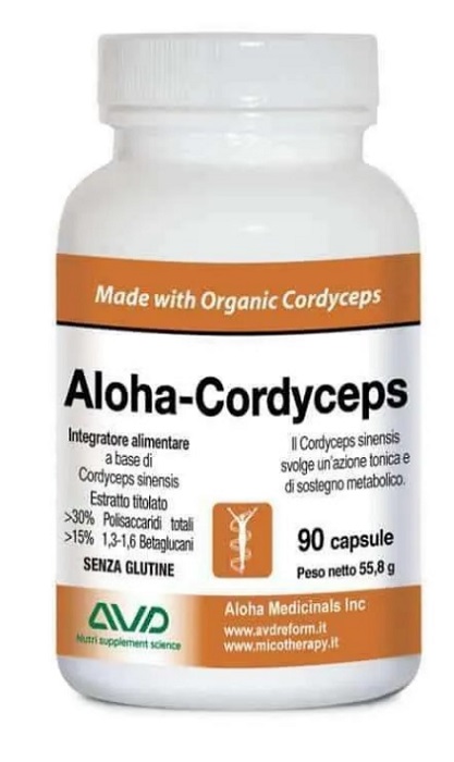 ALOHA CORDYCEPS 90 CAPSULE FLACONE 55,8 G - Antica Farmacia Ferrari