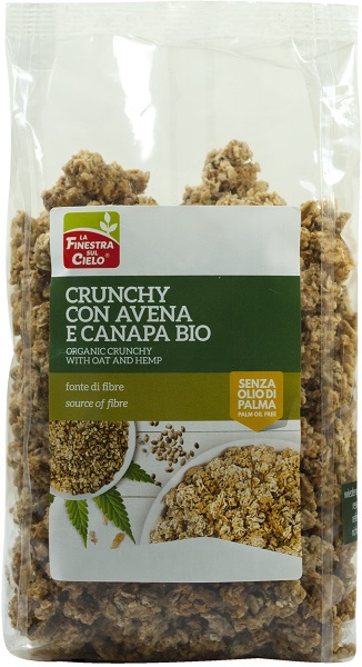 FSC CRUNCHY CON AVENA E CANAPA BIO AD ALTO CONTENUTO DI FIBRA CON OLIO DI GIRASOLE E SENZA OLIO DI PALMA 375 G - Antica Farmacia Ferrari