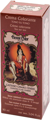 HENNE NUANCE CASTANO CHIARO CENERE CREMA HENNE COLOR CREMA COLORANTE PRONTA ALL'USO - Antica Farmacia Ferrari