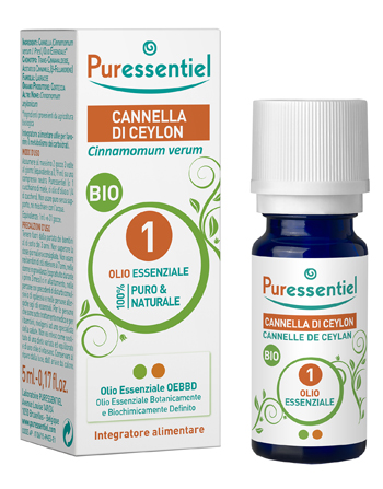 PURESSENTIEL CANNELLA CEYLON OLIO ESSENZIALE BIO 5 ML - Antica Farmacia Ferrari