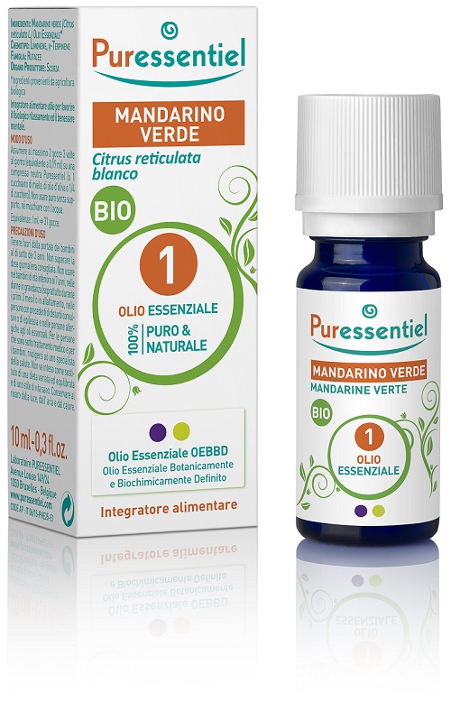 PURESSENTIEL MANDARINO VERDE OLIO ESSENZIALE BIO 10 ML - Antica Farmacia Ferrari