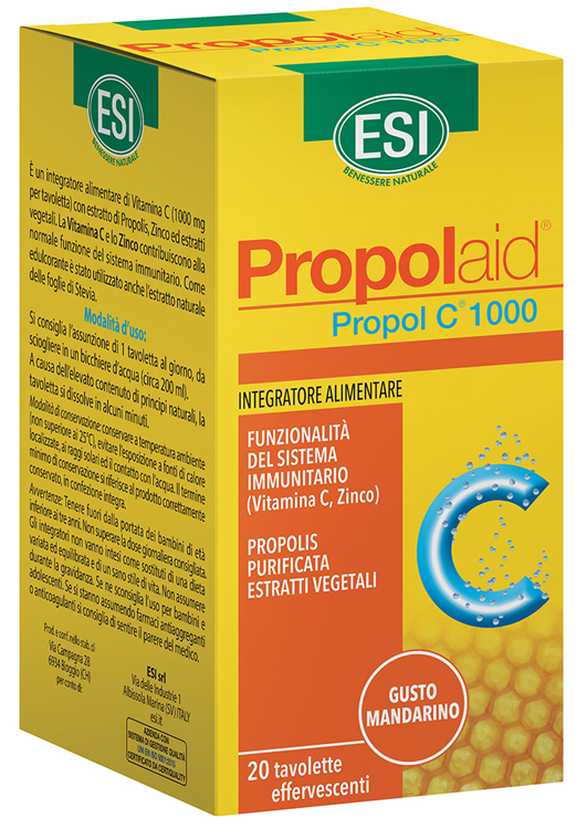 ESI PROPOLAID PROPOL C 1000 MG 20 TAVOLETTE EFFERVESCENTI - Antica Farmacia Ferrari