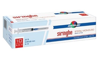 SIRINGA PER VENIPUNTURA MASTER-AID 5 ML GAUGE 23 10 PEZZI - Antica Farmacia Ferrari