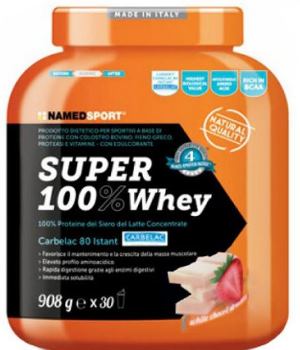 SUPER100% WHEY SMOOTH WHITE CHOCO/STRAWBERRY 908 G - Antica Farmacia Ferrari