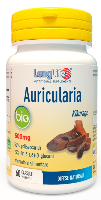 LONGLIFE AURICULARIA BIO 60 CAPSULE - Antica Farmacia Ferrari