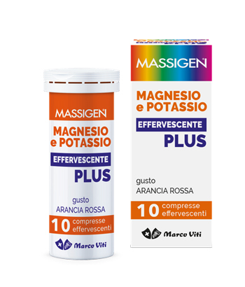 MASSIGEN MAGNESIO E POTASSIO EFFERVESCENTE PLUS 10 COMPRESSE - Antica Farmacia Ferrari