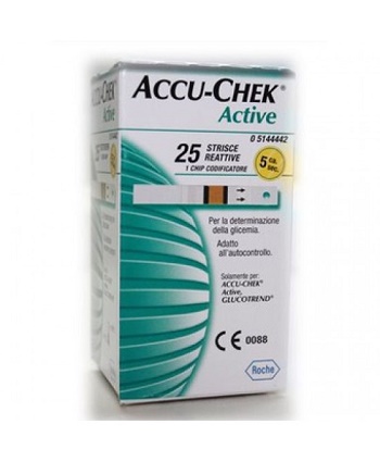 STRISCE MISURAZIONE GLICEMIA ACCU-CHEK ACTIVE STRIPS 25 PEZZI INF RETAIL - Antica Farmacia Ferrari