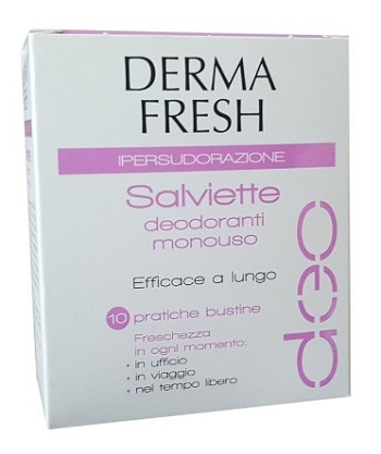 DERMAFRESH IPERSUDORAZIONE 10 SALVIETTINE DEODORANTI - Antica Farmacia Ferrari