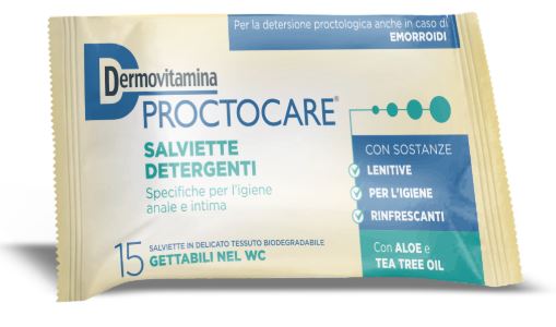 DERMOVITAMINA PROCTOCARE 15 SALVIETTINE DETERGENTI - Antica Farmacia Ferrari