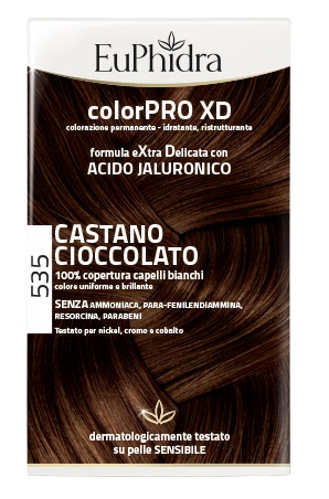 EUPHIDRA COLORPRO XD 535 CASTANO CIOCCOLATO GEL COLORANTE CAPELLI IN FLACONE + ATTIVANTE + BALSAMO + GUANTI - Antica Farmacia Ferrari