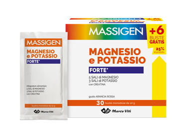 MASSIGEN MAGNESIO E POTASSIO FORTE 24 BUSTINE + 6 GRATIS - Antica Farmacia Ferrari