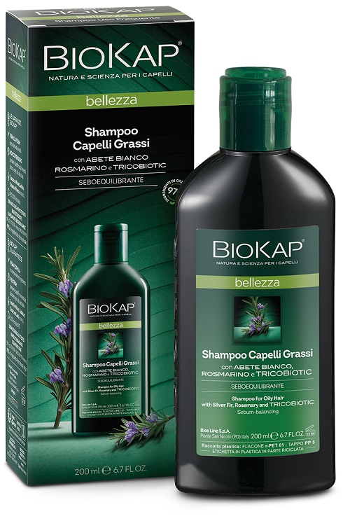 BIOKAP BELLEZZA SHAMPOO CAPELLI GRASSI CON TRICOBIOTIC 200 ML - Antica Farmacia Ferrari