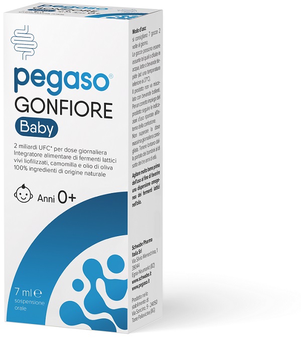 PEGASO GONFIORE BABY 1 FLACONCINO 7 ML SENZA ZUCCHERO SENZA GLUTINE NATURALMENTE PRIVO DI LATTOSIO - Antica Farmacia Ferrari