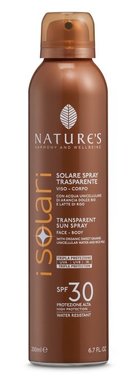 NATURES I SOLARI SPRAY TRASPARENTE SPF30 200 ML - Antica Farmacia Ferrari