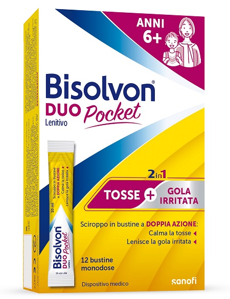 BISOLVON DUO POCKET LENITIVO NEW 12 BUSTINE 12 G - Antica Farmacia Ferrari