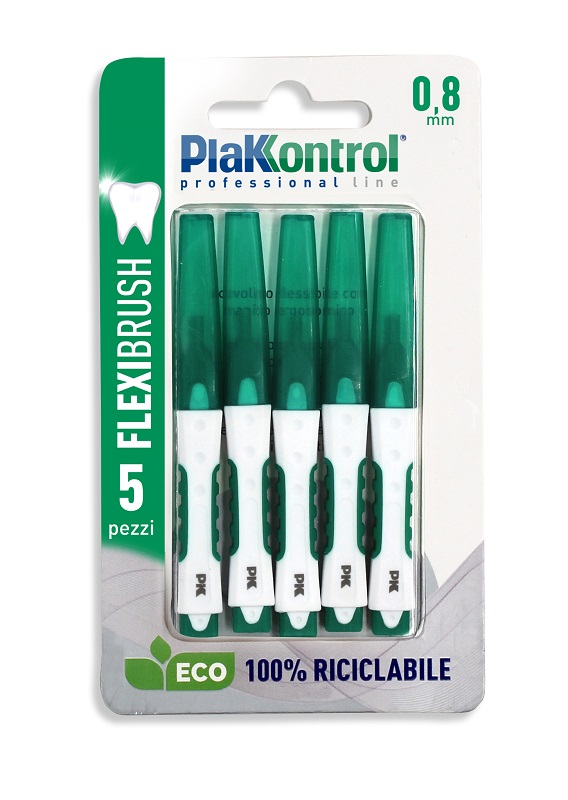 PLAKKONTROL FLEXIBRUSH SCOVOLINI INTERDENTALI 0,8 5 PEZZI - Antica Farmacia Ferrari