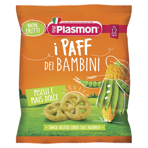 PLASMON DRY SNACK PAFF PISELLI-MAIS 15 G - Antica Farmacia Ferrari