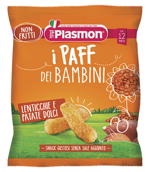 PLASMON DRY SNACK PAFF LENTICCHIE-PATATA DOLCE 15 G - Antica Farmacia Ferrari
