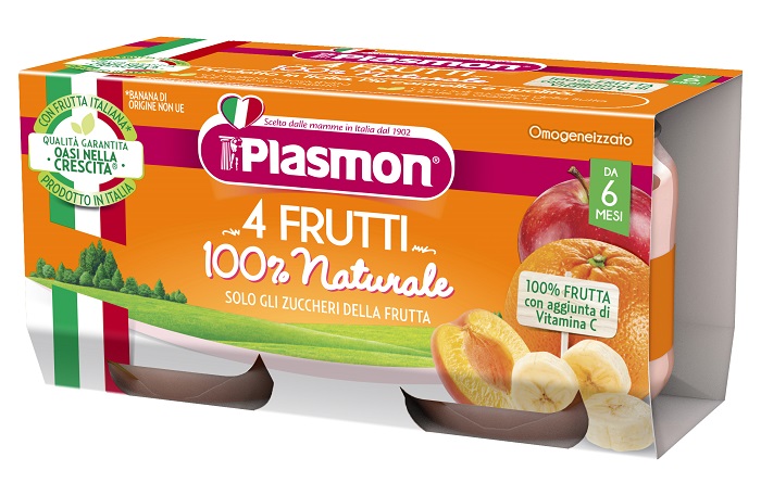 PLASMON OMOGENEIZZATO 4 FRUTTI 2 X 80 G - Antica Farmacia Ferrari