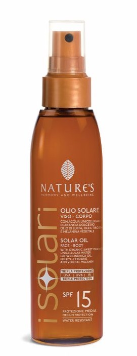 NATURE'S I SOLARI OLIO SOLARE VISO CORPO SPF 15 150 ML - Antica Farmacia Ferrari