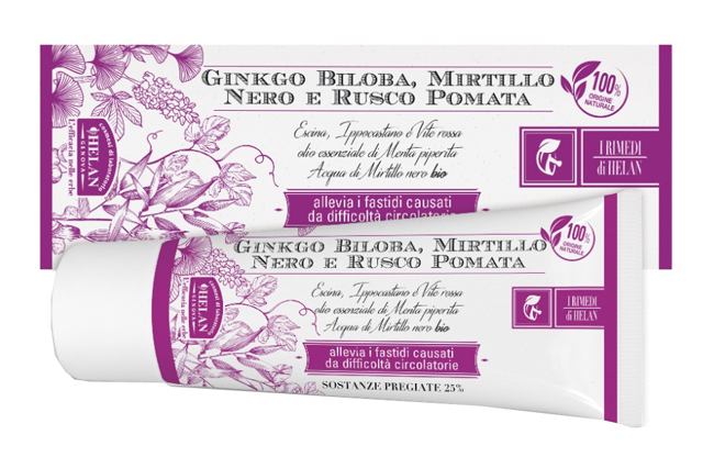 I RIMEDI DI HELAN GINKGO BILOBA MIRTILLO NERO RUSCO POMATA 75 ML - Antica Farmacia Ferrari