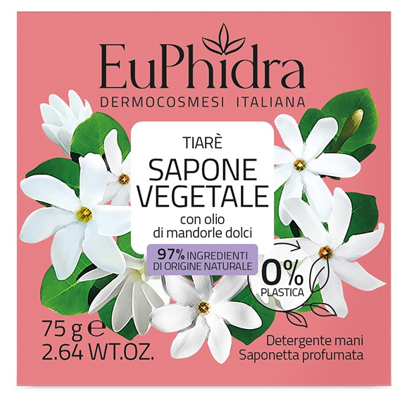 EUPHIDRA SAPONETTA VEGETALE TIARE' 75 G - Antica Farmacia Ferrari