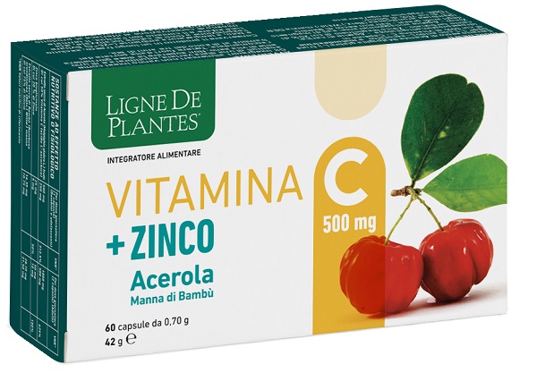 LIGNE DE PLANTES VITAMINA C 500 MG + ZINCO ACEROLA E MANNA DI BAMBU' 60 CAPSULE DA 0,70 G - Antica Farmacia Ferrari