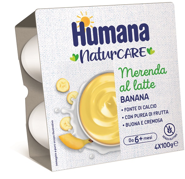 HUMANA MERENDA LATTE BANANA 4 PEZZI DA 100 G - Antica Farmacia Ferrari