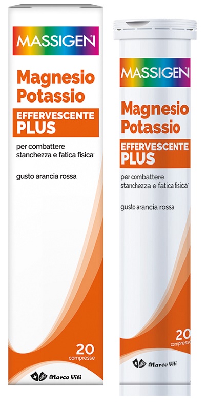 MASSIGEN MAGNESIO POTASSIO PLUS 20 COMPRESSE EFFERVESCENTI - Antica Farmacia Ferrari