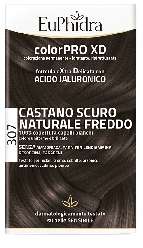 EUPHIDRA COLORPRO XD 307 CASTANO SCU NATURALE F COLORE + ATTIVANTE + BALSAMO + CUFFIA + GUANTI - Antica Farmacia Ferrari